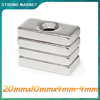 2 / 5 / 10 / 20 / 50 шт. 20x10x4-4 мм квадратное отверстие для неодимового магнита с потайной головкой 4 мм 20x10x4-4 Блок сильных мощных магнитов 20 * 10 * 4-4