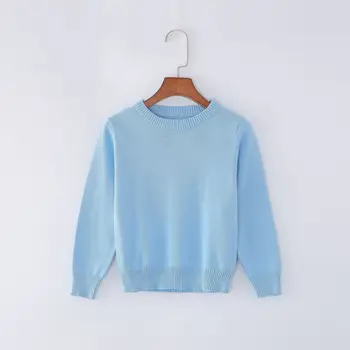 2021 Новая детская одежда Пуловер 4 года Девочка Модные блузки Мальчик Вязаный свитер Детский синий свитер с круглым вырезом Свитер от 1 до 3 5 6 лет