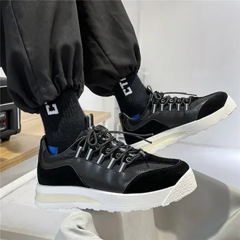 2021 Новая повседневная мужская обувь Осенние дизайнерские кроссовки Мода Дикая дышащая обувь для скейтборда Черные кроссовки Zapatos De Hombre