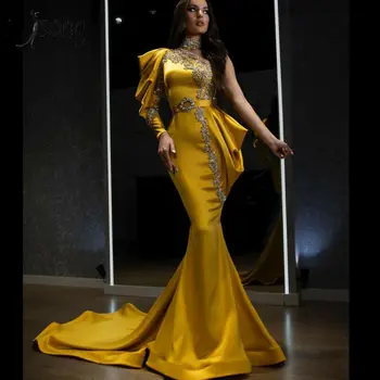 2023 Европа и США новое вечернее платье женщины посыпано золотом платье с высоким воротником банкетное платье