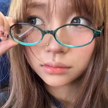2023 Новый японский Корейский Ретро Маленькие Овальные Очки Рамки Анимация Косплей Женщины Очки Против синего света Оптические очки для близорукости