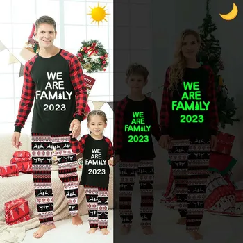 2023 Рождественская пижама в тон Светящаяся Мы - Рождественский пижамный комплект
