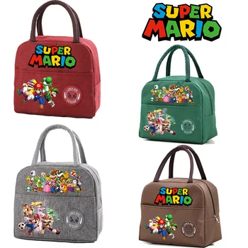 2024 Super Mario Bros Kid Симпатичная сумка для обеда Портативная коробка для пикника Детские аниме Графика Печатные сумки Мода Милый подарок на день рождения