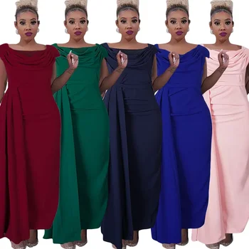 2024 Африканские платья для женщин Традиционная африканская одежда Дашики Анкара Наряд Платье Вечеринка без рукавов Вечернее длинное макси-платье