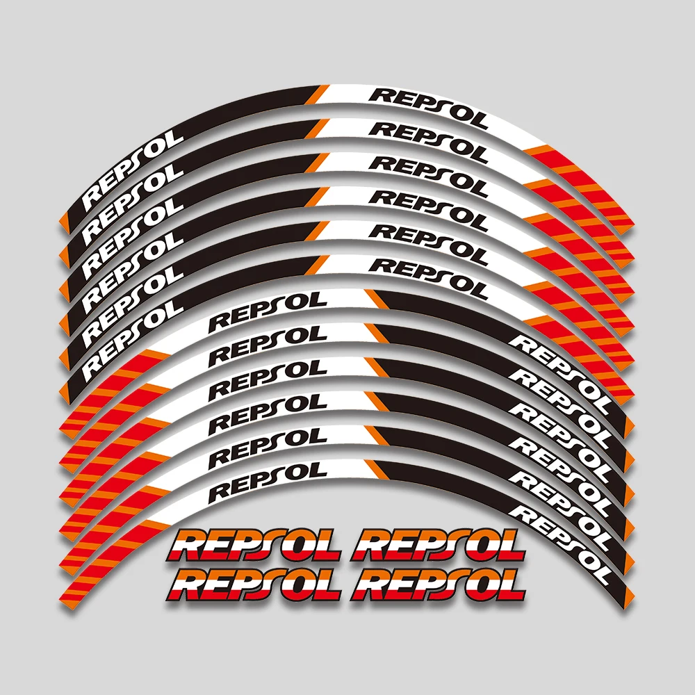 Для Honda HRC REPSOL CBR250RR CBR400RR CBR600RR CBR1000RR 17-дюймовые аксессуары для мотоциклов Обод Колесо Наклейка Светоотражающие наклейки - 4