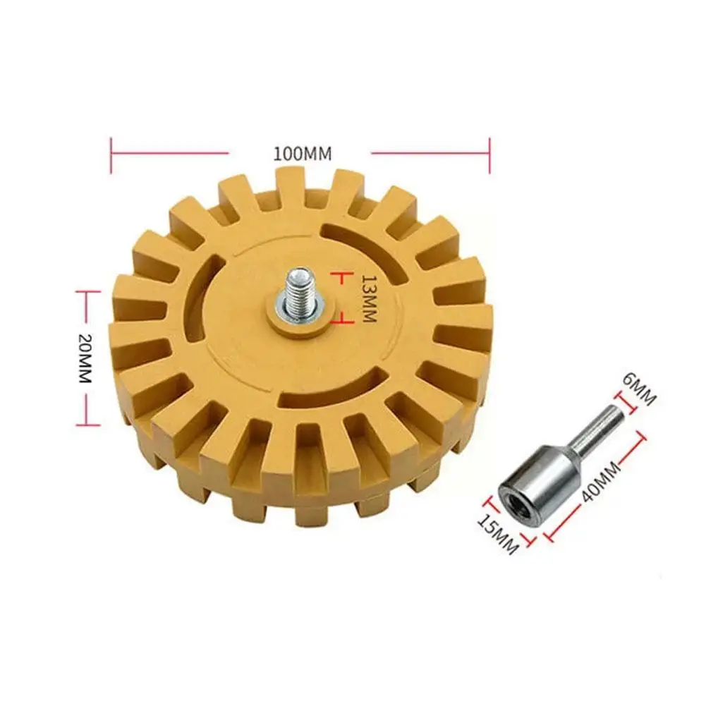 4-дюймовое универсальное резиновое колесо-ластик для удаления автомобильного клея клейкая наклейка авто ремонт краски инструмент резиновый ластик колесо D9S6 - 5