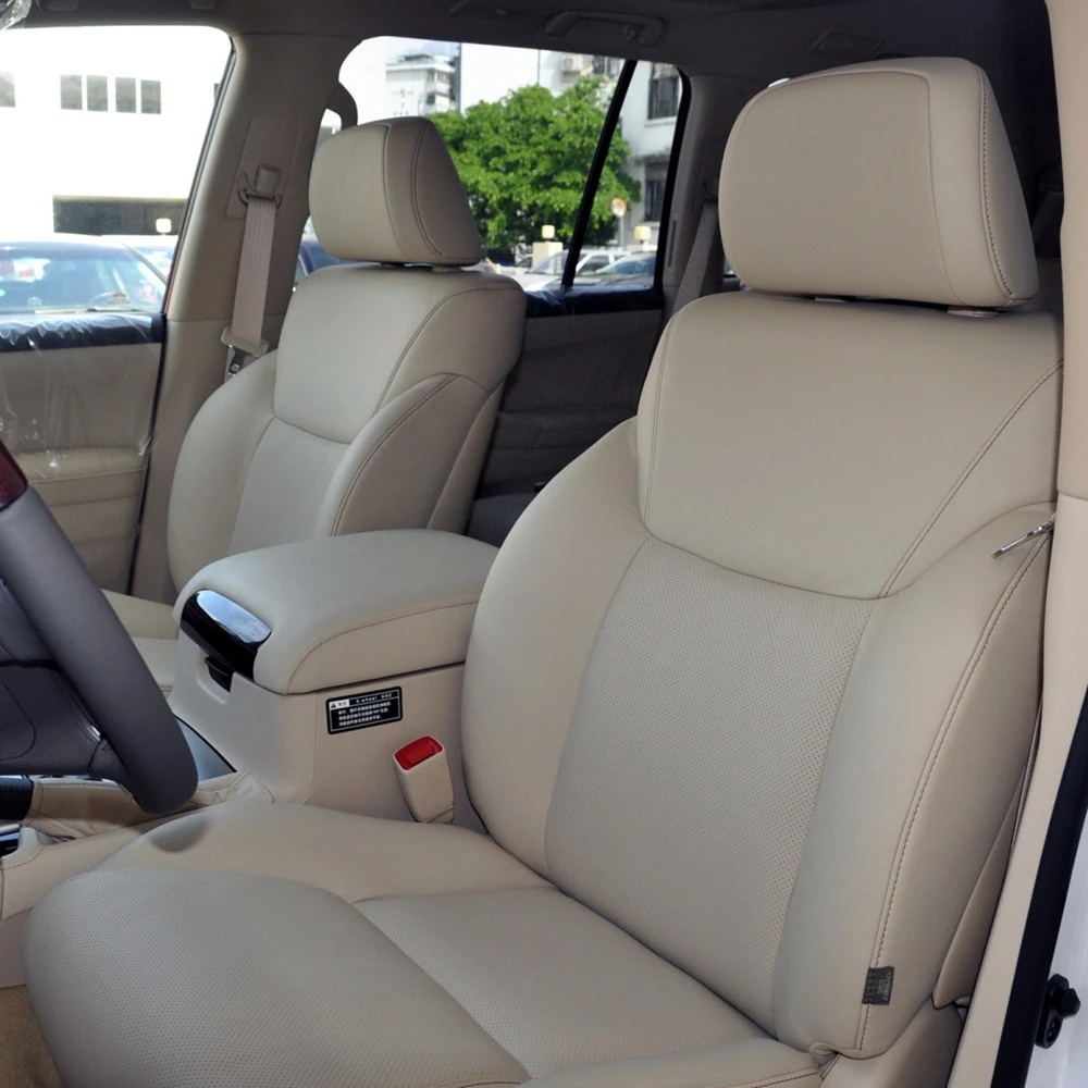Для Lexus LX 570 2009 2010 2011 2012 2013 Изготовленные на заказ чехлы на автомобильные сиденья из искусственной кожи для 5 мест Аксессуары для защиты салона - 0