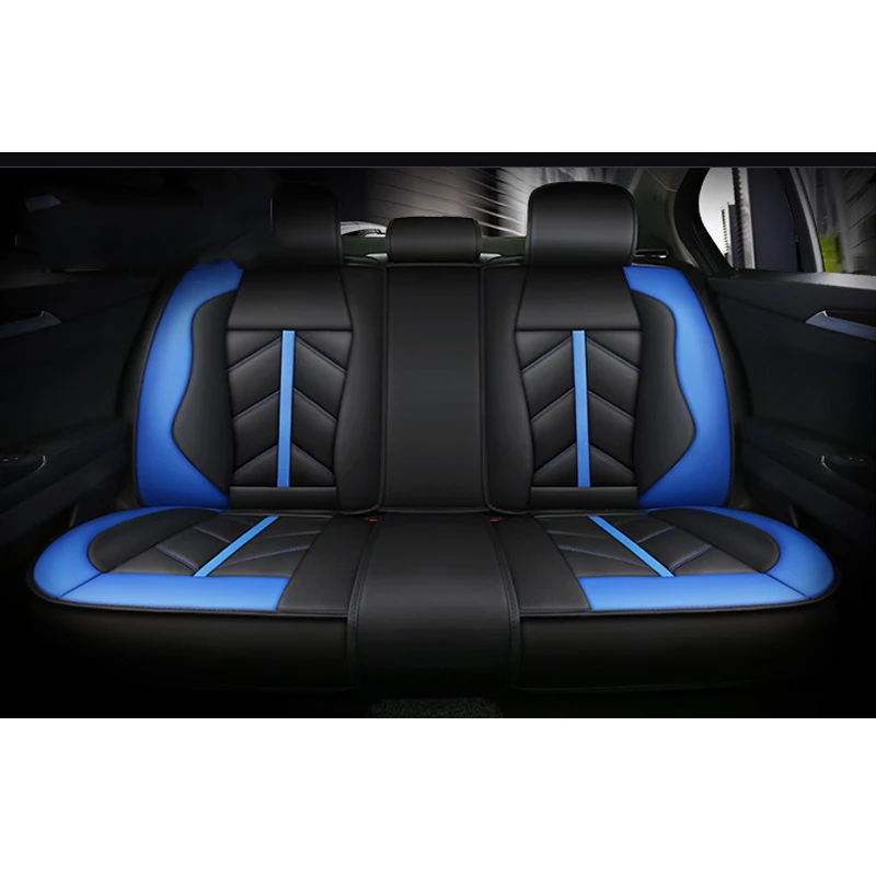 Универсальный чехол для автомобильного сиденья Кожаная подушка сиденья спереди и сзади Полный объемный автомобильный протектор от износа - 1