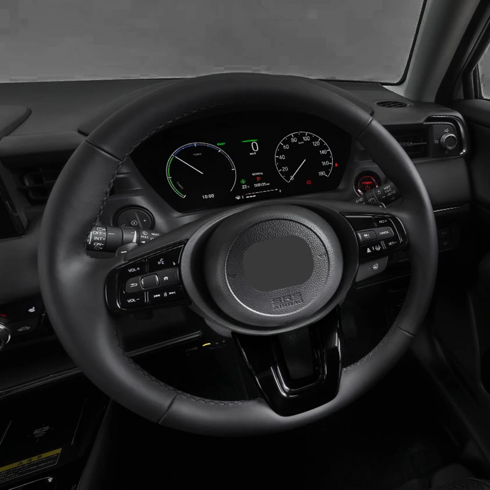 Автомобильная глянцевая черная V-образная крышка панели рулевого колеса Отделка отделки Наклейка на рамку для Honda Vezel HR-V HRV 2021 2022 - 3