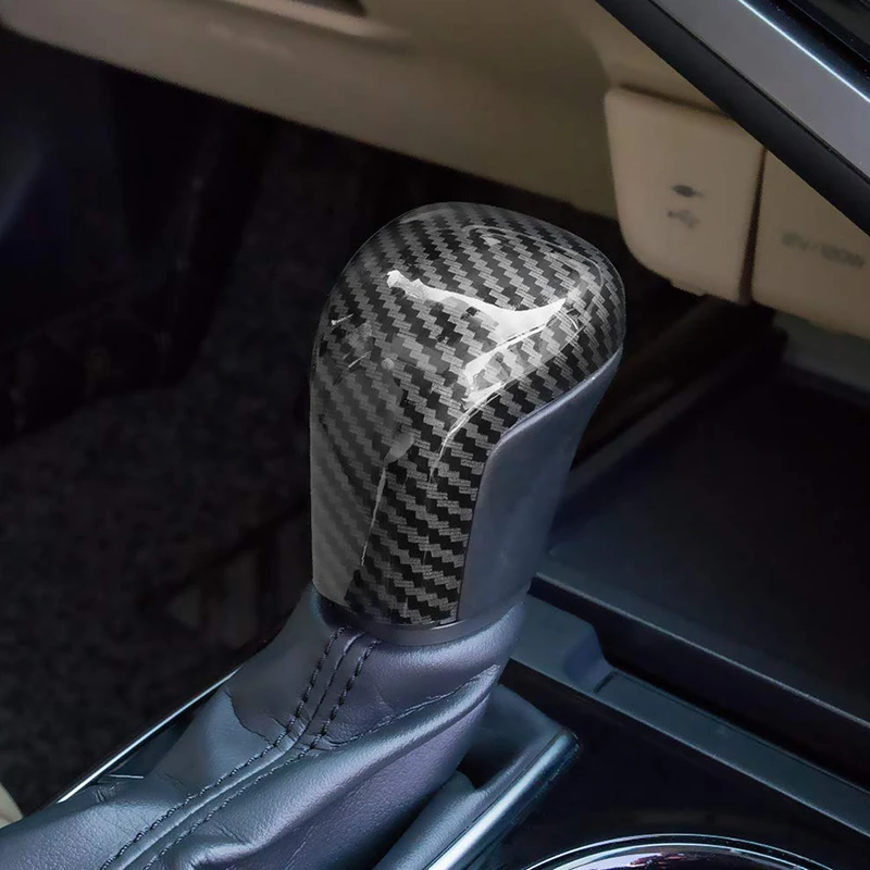  Спортивный стиль Печать из углеродного волокна Автоматическая ручка переключения передач Накладка на крышку для Toyota Camry 2018-2020 Avalon Corolla Хэтчбек 2019 2020 - 5