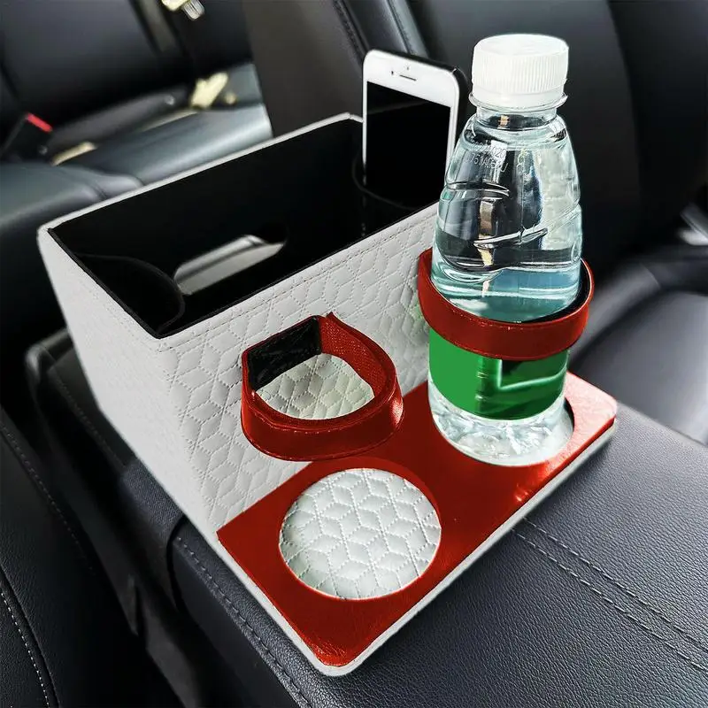  Автомобильный подлокотник Ящик для хранения износостойкий автобокс с держателем для салфеток для бутылки Нелегко свалить нескользящий фиксирующий ремень - 3