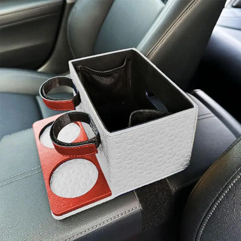  Автомобильный подлокотник Ящик для хранения износостойкий автобокс с держателем для салфеток для бутылки Нелегко свалить нескользящий фиксирующий ремень - 4