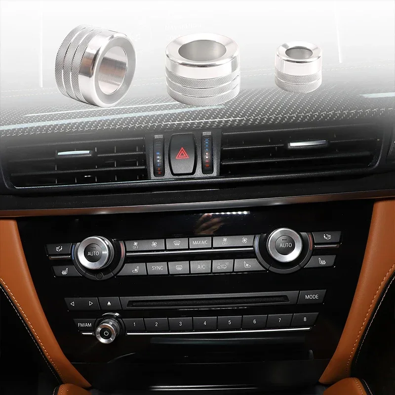 3 шт. Автомобильные ручки громкости кондиционера Кнопка управления аудиосистемой Ручка кольца Крышка Отделка для BMW X5 X6 E70 E71 E72 2008-2013 Аксессуары - 0