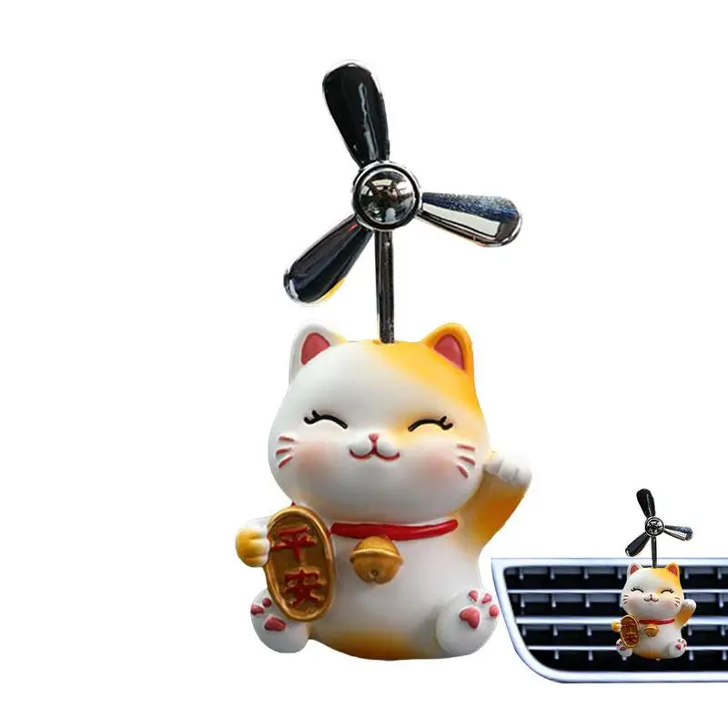Вращающийся освежитель Автомобильный мультфильм Кошка Автомобильные освежители воздуха Воздуховыпускной вентилятор Освежитель воздуха Вентиляционные зажимы Ароматический диффузор Автомобильные духи Aromatherap - 0