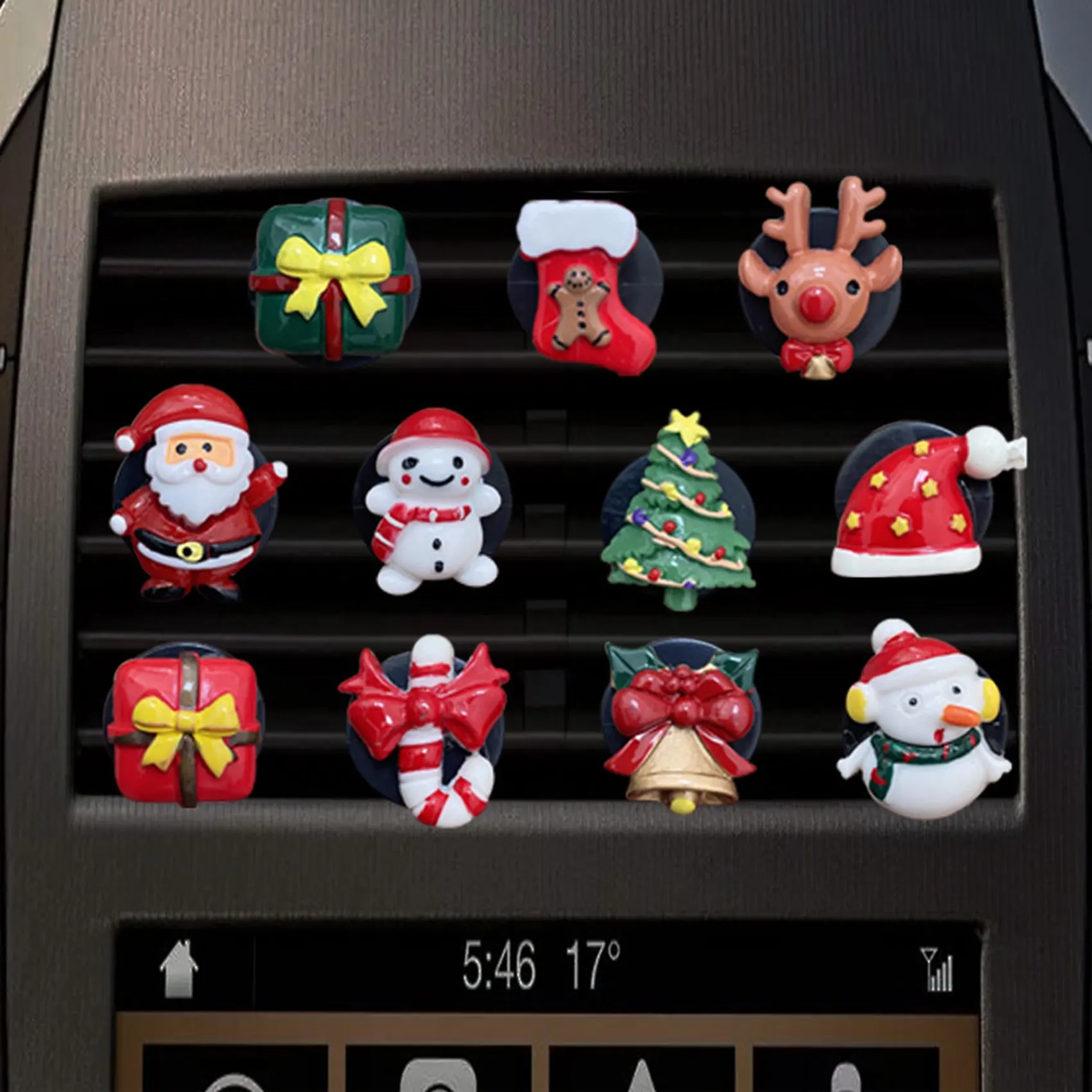  Украшение автомобиля Рождественский зажим для вентиляционных отверстий Рождественская елка Санта-Клаус Автомобильные вентиляционные зажимы для дома Талисман Автомобильные вентиляционные зажимы - 2
