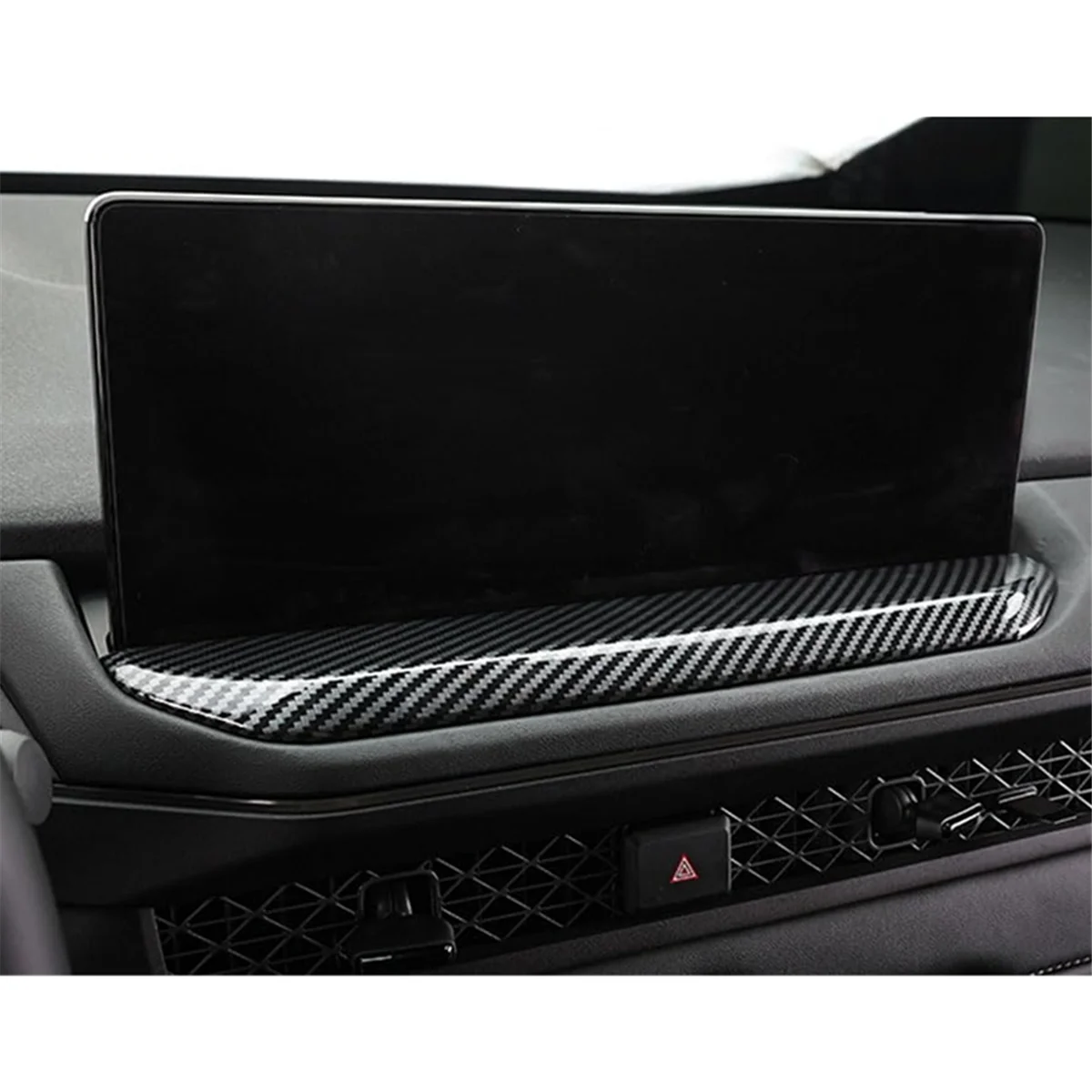 Для Honda Accord 2023 2024 11-я приборная панель автомобиля GPS-навигационная панель Крышка отделки интерьера аксессуар (ABS Carbon Fiber) - 3
