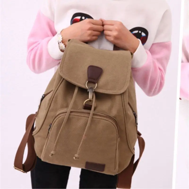 JBTP Рюкзаки высокой вместимости Новая женская холщовая сумка для путешествий на открытом воздухе Ретро Модный школьный рюкзак для студентов колледжа моды - 2