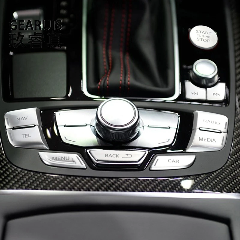  Кнопка переключения автомобиля Запуск двигателя Остановка Украшение Наклейка Крышка Отделка Для Audi RS6 RS7 S6 S7 C7 2012-2018 A6 A7 Аксессуары для интерьера - 5