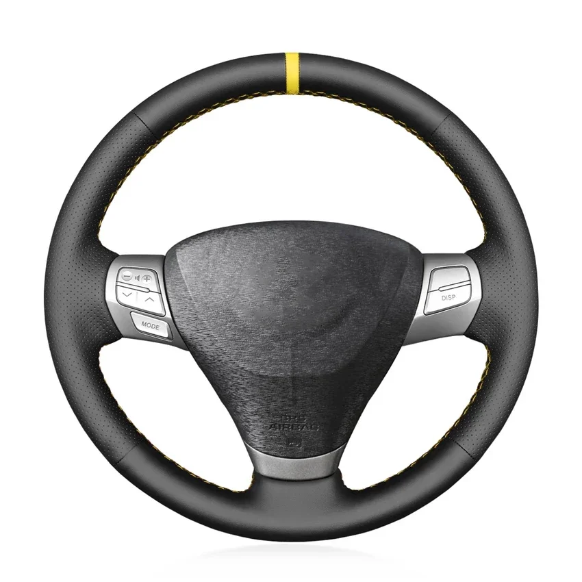 Черный чехол на рулевое колесо автомобиля из искусственной кожи для Toyota Camry 2006-2011 Aurion Solara (Camry Solara) 2007-2011 Venza 2009-2012 - 0