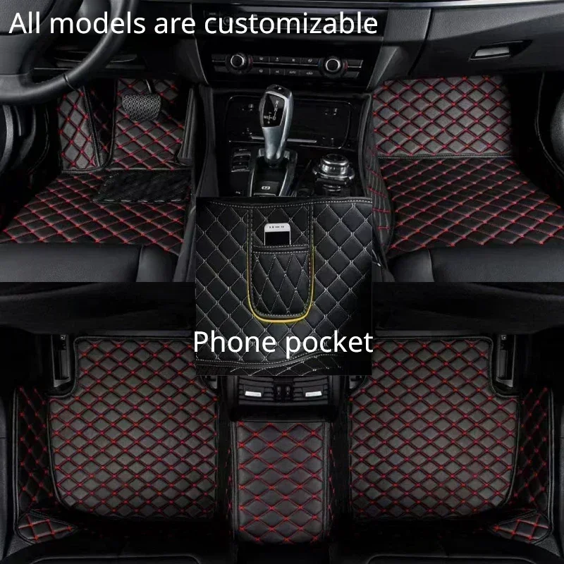 Изготовленные на заказ автомобильные коврики для Kia Sorento 5 мест 2009-2012 год искусственная кожа телефон карманный ковер интерьер авто аксессуары - 0