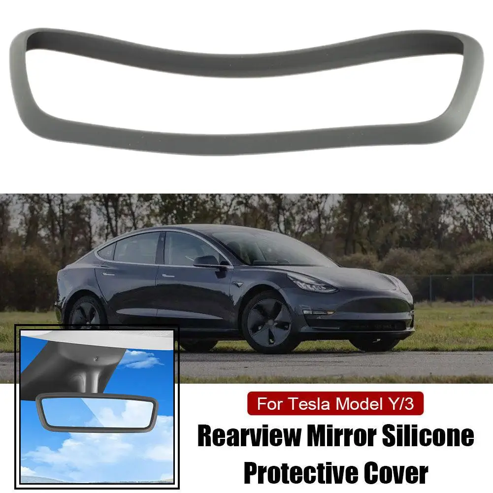 Силиконовый защитный чехол для зеркала заднего вида для Tesla Model 3 Y Зеркало заднего вида Защита экрана Чехол Аксессуары D2U7 - 0