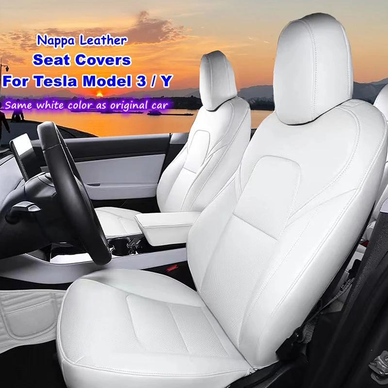Для Tesla Model 3 Y Чехол на сиденье Nappa Leather OEM Design Half Full Surround Оптовая цена Автомобильные модифицированные аксессуары для интерьера - 0