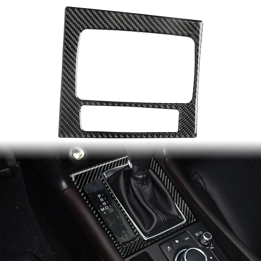  Внутренняя консоль автомобиля Панель переключения передач Рамка Декоративная крышка из углеродного волокна ABS Формовочная отделка для 2017 2018 Mazda 3 Axela Mazda3 LHD - 0