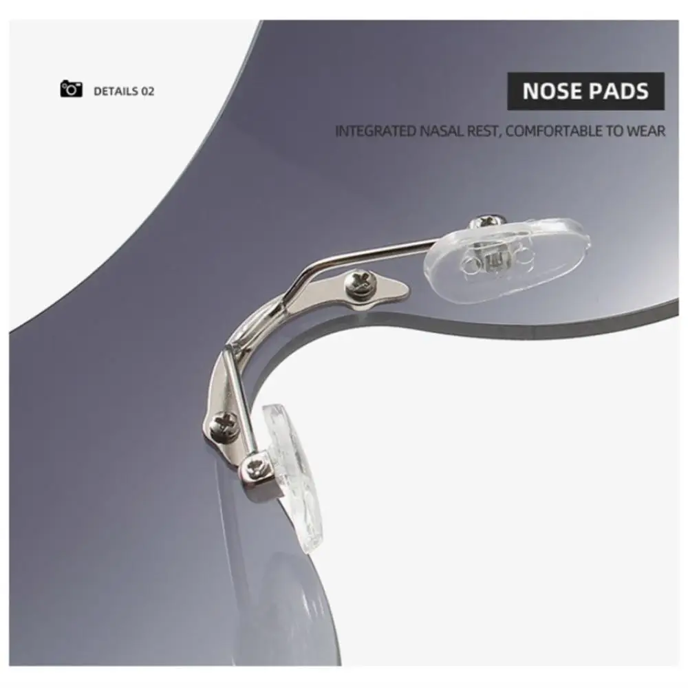 Безоправные градиентные солнцезащитные очки в форме змеи в форме зеркала Оверсайз Y2k Модный Wrap Around Панк Технологические очки Очки Оттенки Женщины - 4