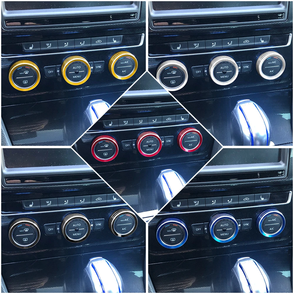 Ручка кондиционера Декоративная крышка Кольцо регулировки отделки для VW Tiguan Atlas T-roc Ateca FR Passat B8 Variant 2017-2019 - 3