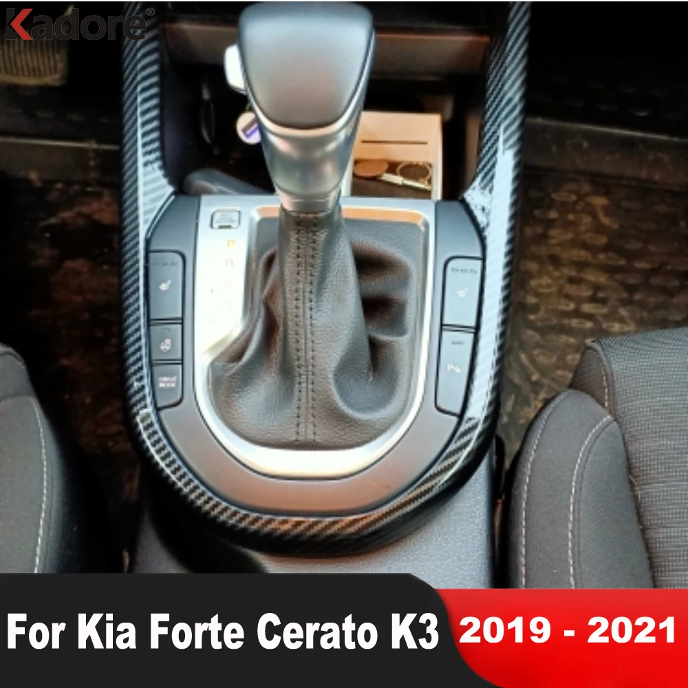 Для Kia Forte Cerato K3 2019 2020 2021 Коробка переключения передач из углеродного волокна Крышка панели Отделка Молдинги Полоса Аксессуары для интерьера автомобиля - 0