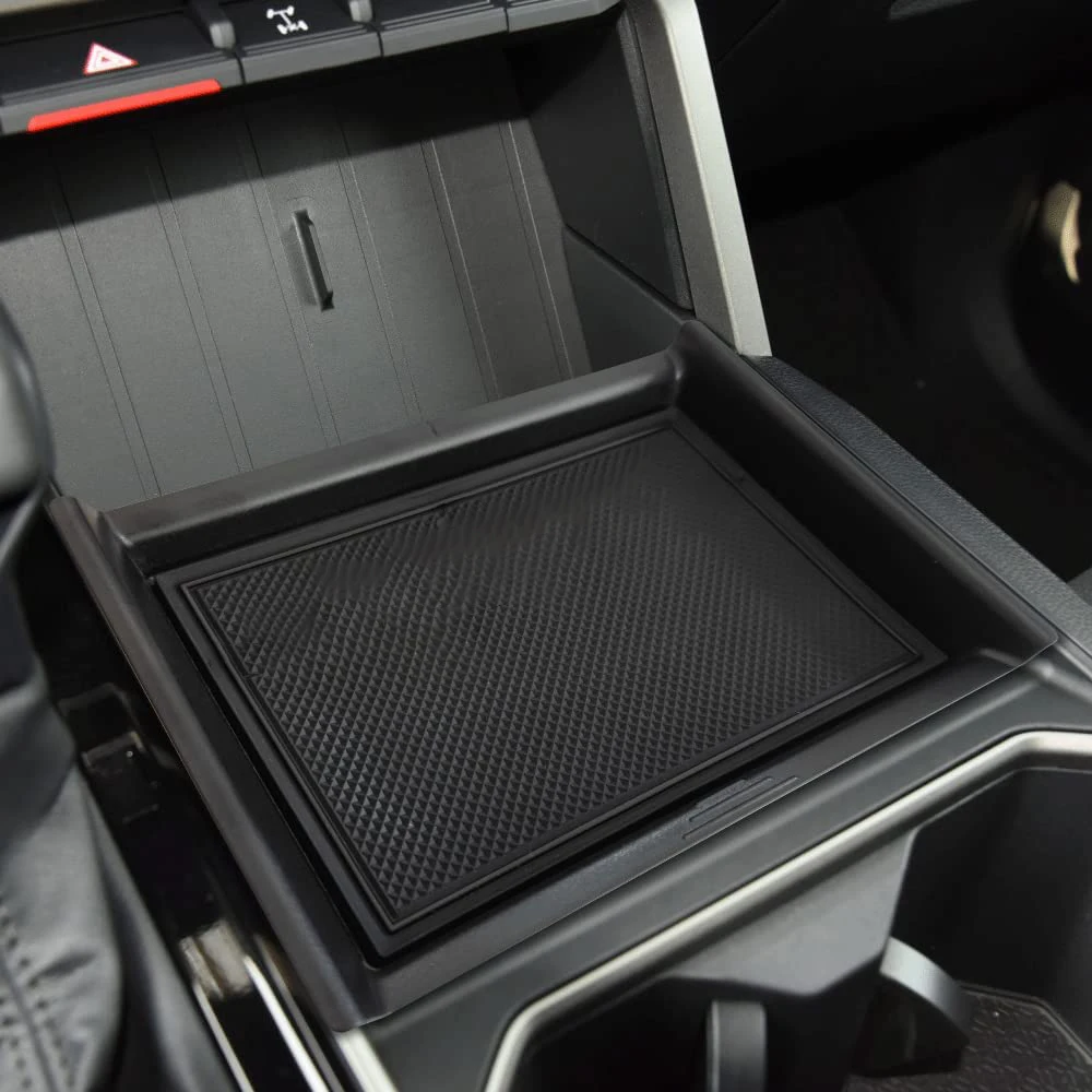 Автомобильный подлокотник Ящик для хранения для Toyota Tundra 2022 2023 Аксессуары Органайзер Центральная консоль Лоток Коробка Черный - 0