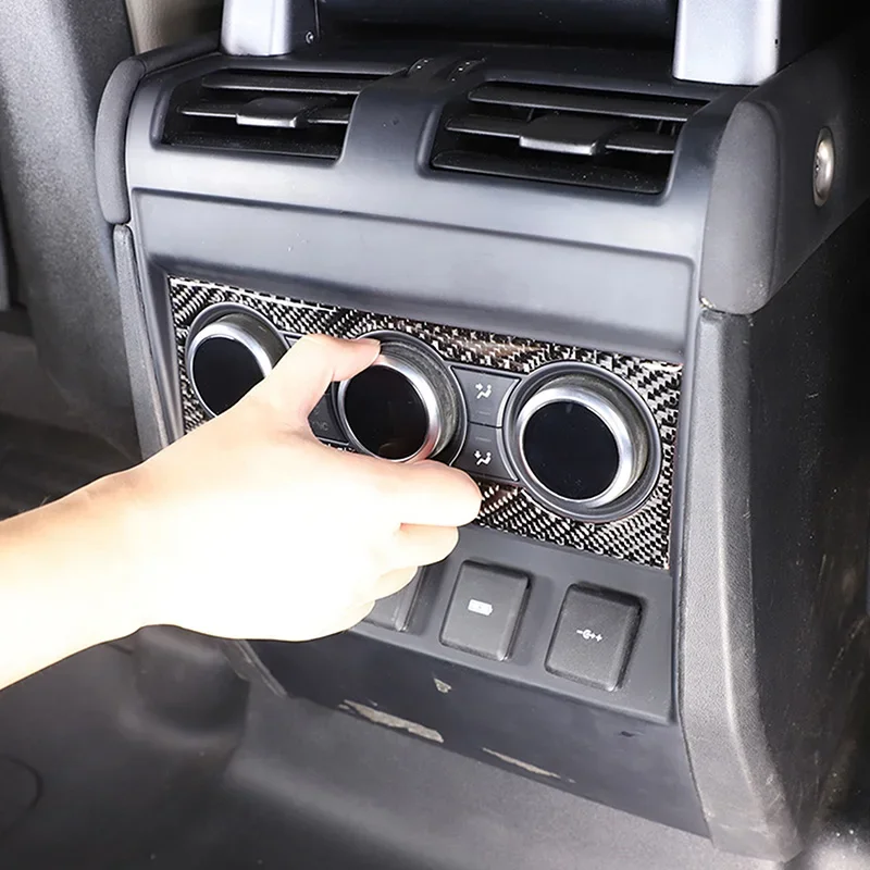  для Land Rover Defender 110 2022-2024 Авто Задний переключатель кондиционера Рамка Наклейка Мягкие аксессуары для интерьера из углеродного волокна - 4