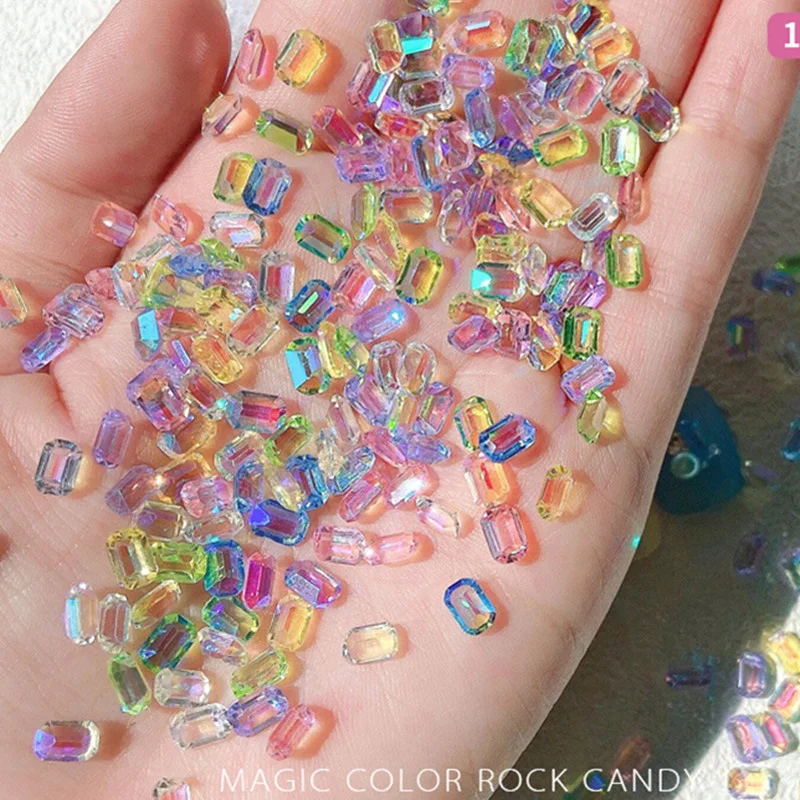 30 шт. Aurora Nail Charms 3D Gems Nails Art Decoration Nail Stone AB Shaped Nail Rhinestones Mix Crystal Nail Art Accessories - 1