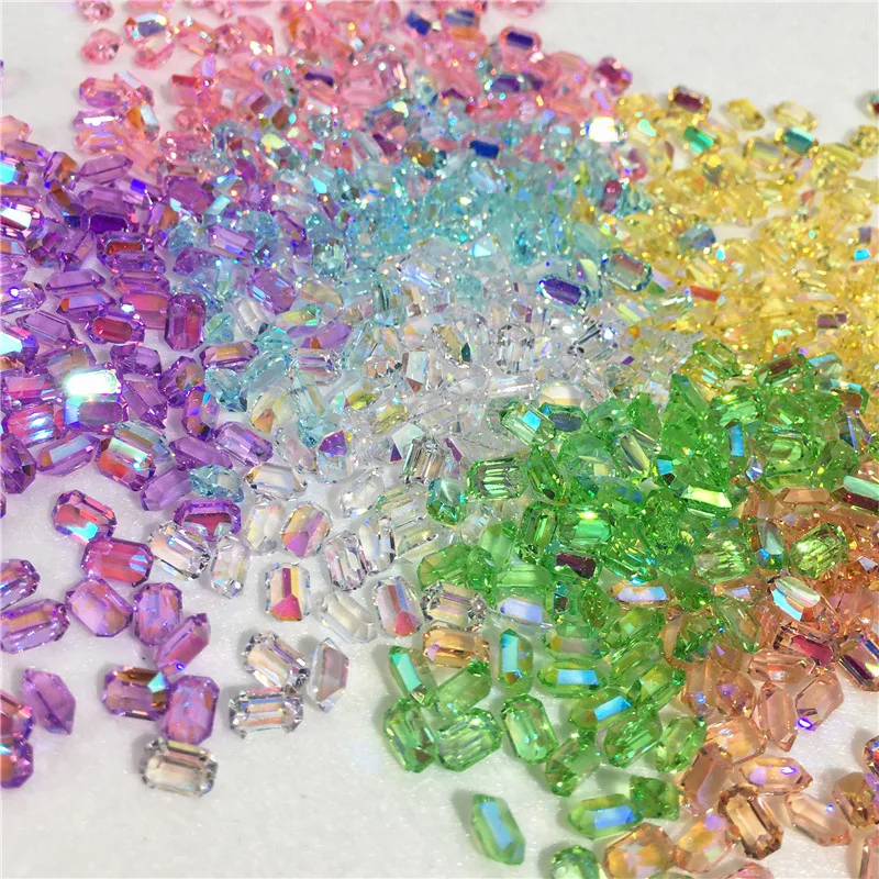 30 шт. Aurora Nail Charms 3D Gems Nails Art Decoration Nail Stone AB Shaped Nail Rhinestones Mix Crystal Nail Art Accessories - 4