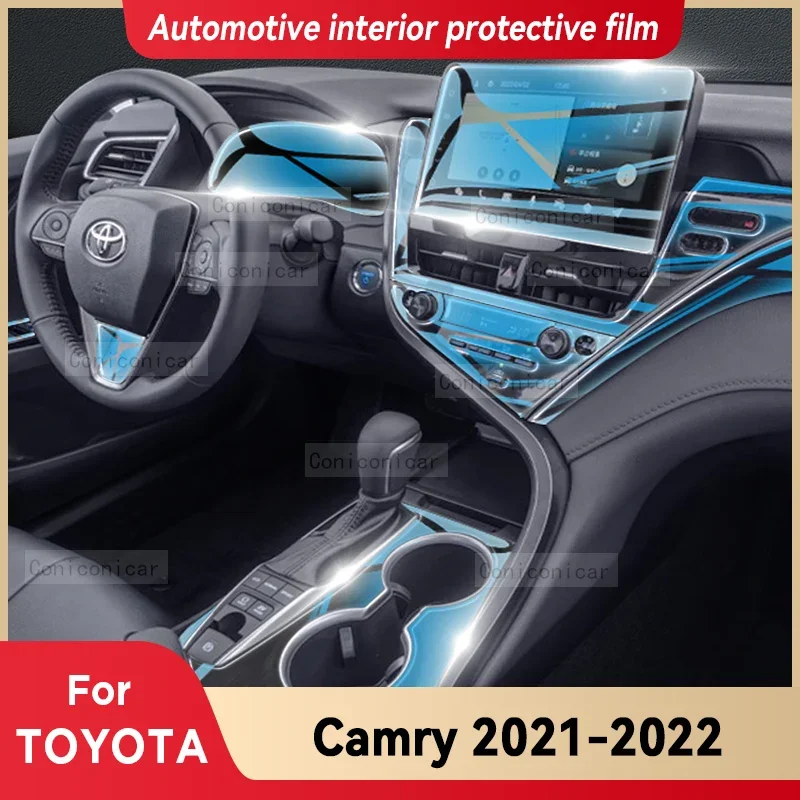  для TOYOTA Camry 2021 2022 XV70 Автомобильная приборная панель Панель управления воздухом Панель переключения передач Автомобильный интерьер Защитная пленка Защитная наклейка - 0