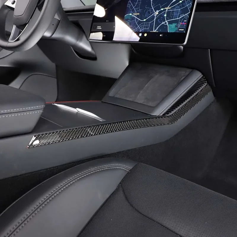Для Tesla Model 3 2023 2024 мягкого углеродного волокна Автомобильная центральная панель управления Отделка отделкой декоративной наклейки Автомобильные аксессуары - 4