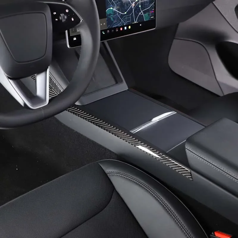 Для Tesla Model 3 2023 2024 мягкого углеродного волокна Автомобильная центральная панель управления Отделка отделкой декоративной наклейки Автомобильные аксессуары - 5