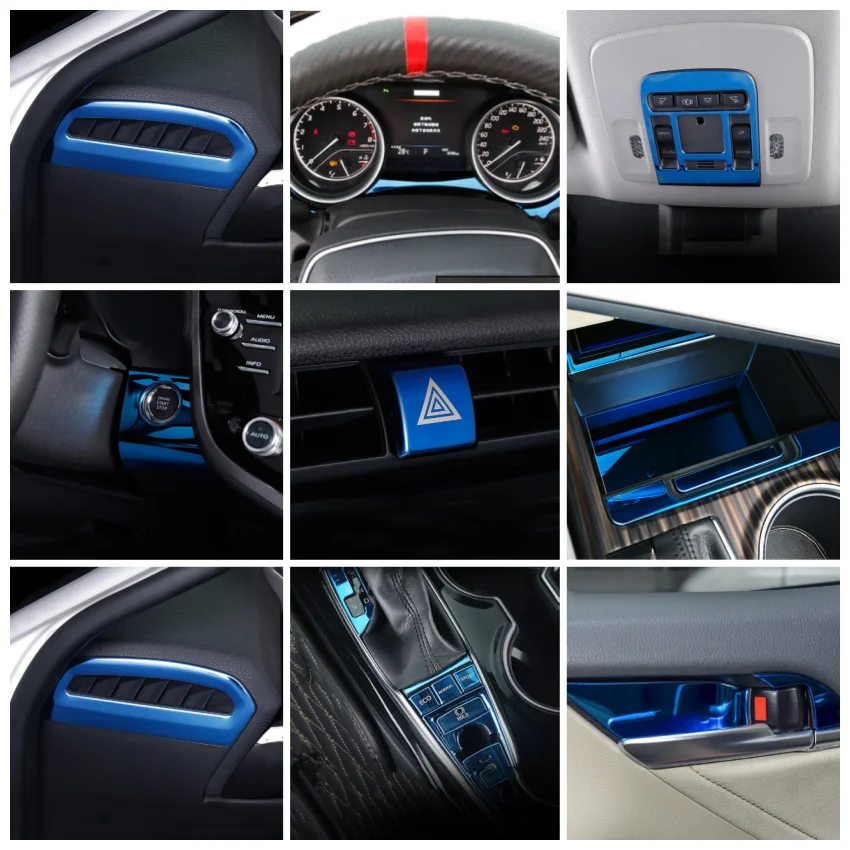 Для Toyota Camry 2018-2020-2022 Аксессуары LHD Copilot Коробка для хранения перчаток Крышка ручки Отделка розетки переменного тока Фары Лампа Swith - 0