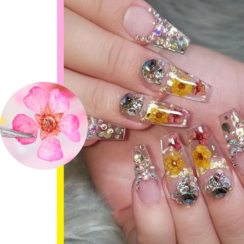 Накладные цветы Аксессуары для ногтей Украшения из искусственных цветочных листьев Пресс на ногтях 3D Гель Лак для ногтей Маникюрные наклейки SAFL300 - 2