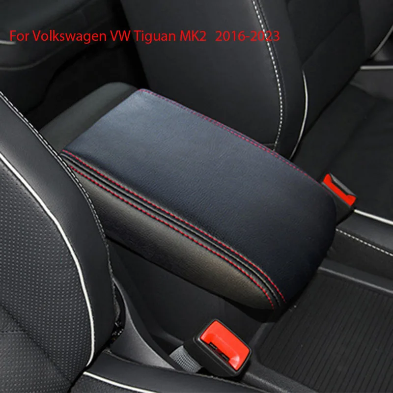 Для Volkswagen VW Tiguan MK2 Крышка подлокотника 2016 2017 2018 2019 2020 2021 2022 2023 Кожаные защитные чехлы Аксессуары - 0