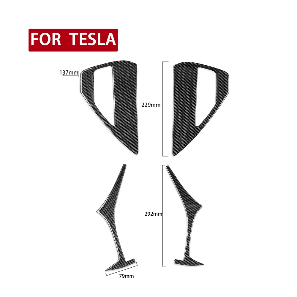Для Tesla Model Y 2020+ Model 3 2017-2022 Настоящий задний фонарь из углеродного волокна Порт зарядки Лампа Крышка панели бровей Отделка авто Наклейка - 5