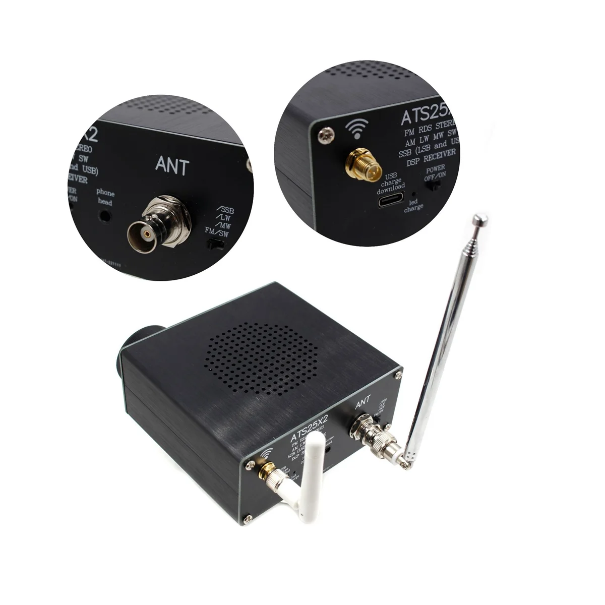-25X2 FM RDS APP Полнодиапазонная радиостанция WIFI с приемником DSP со сканированием спектра - 5