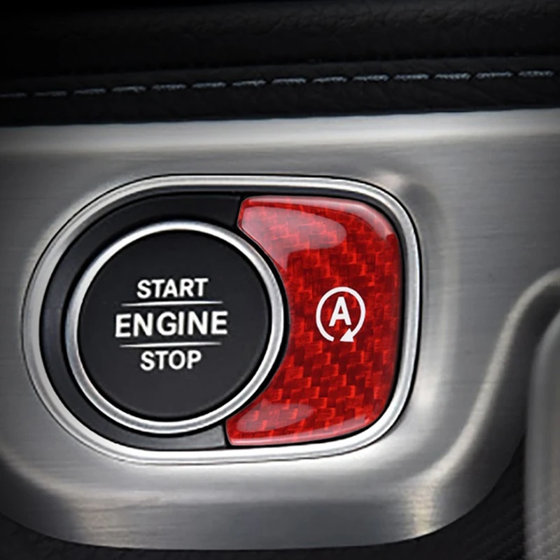 Кнопка запуска двигателя автомобиля из углеродного волокна Наклейка для Mercedes Benz GLS X167 GLE W167 W464 - 4