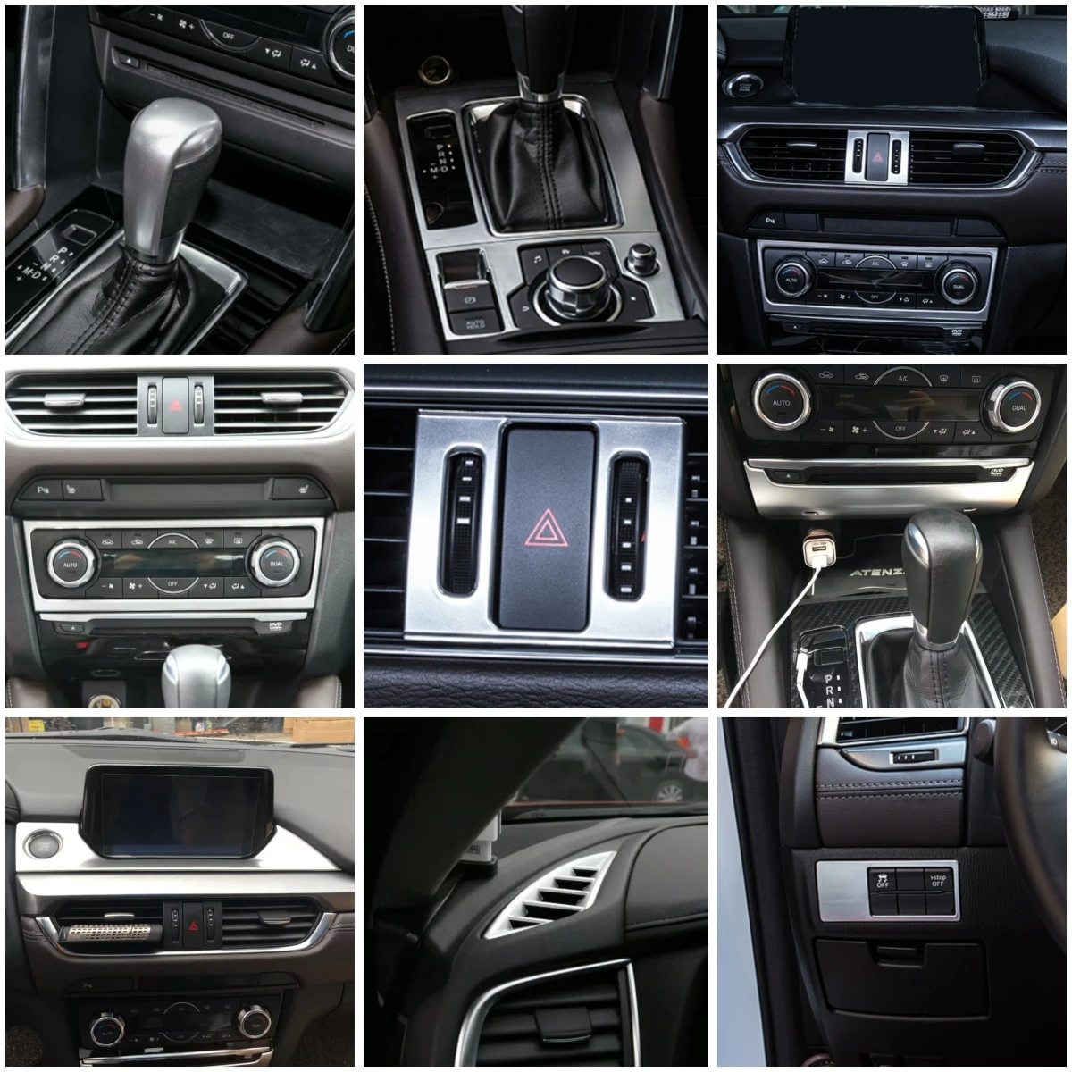 ABS Хромированная коробка передач Переключение передач Коробка передач Центральная крышка управления Отделка для Mazda 6 Atenza 2017 2018 LHD Аксессуар для интерьера - 2