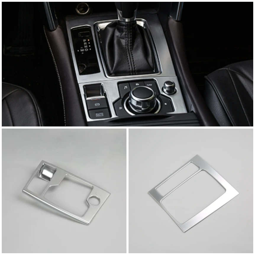ABS Хромированная коробка передач Переключение передач Коробка передач Центральная крышка управления Отделка для Mazda 6 Atenza 2017 2018 LHD Аксессуар для интерьера - 3