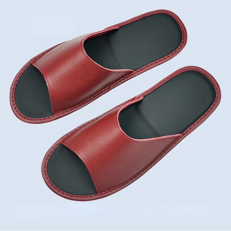 летние кожаные тапочки для мужчин и женщин для дома дома для дома Женские роскошные мягкие туфли на плоской подошве тапочки для прохладных сандалий домашняя обувь - 0