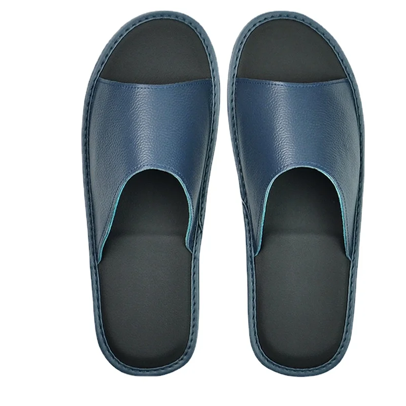 летние кожаные тапочки для мужчин и женщин для дома дома для дома Женские роскошные мягкие туфли на плоской подошве тапочки для прохладных сандалий домашняя обувь - 1
