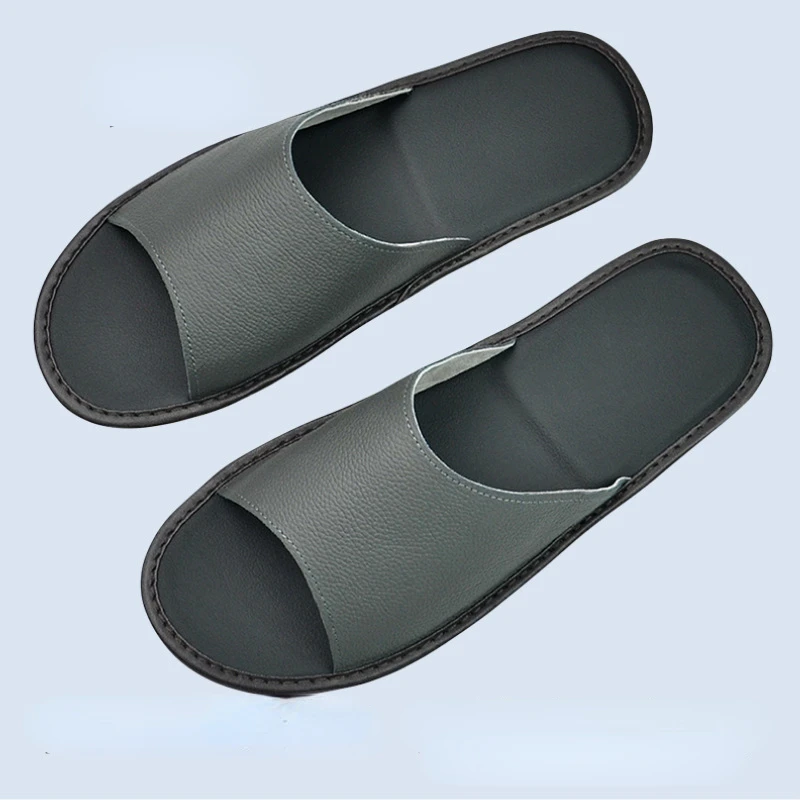 летние кожаные тапочки для мужчин и женщин для дома дома для дома Женские роскошные мягкие туфли на плоской подошве тапочки для прохладных сандалий домашняя обувь - 2