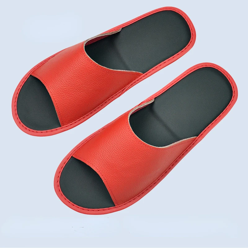 летние кожаные тапочки для мужчин и женщин для дома дома для дома Женские роскошные мягкие туфли на плоской подошве тапочки для прохладных сандалий домашняя обувь - 4