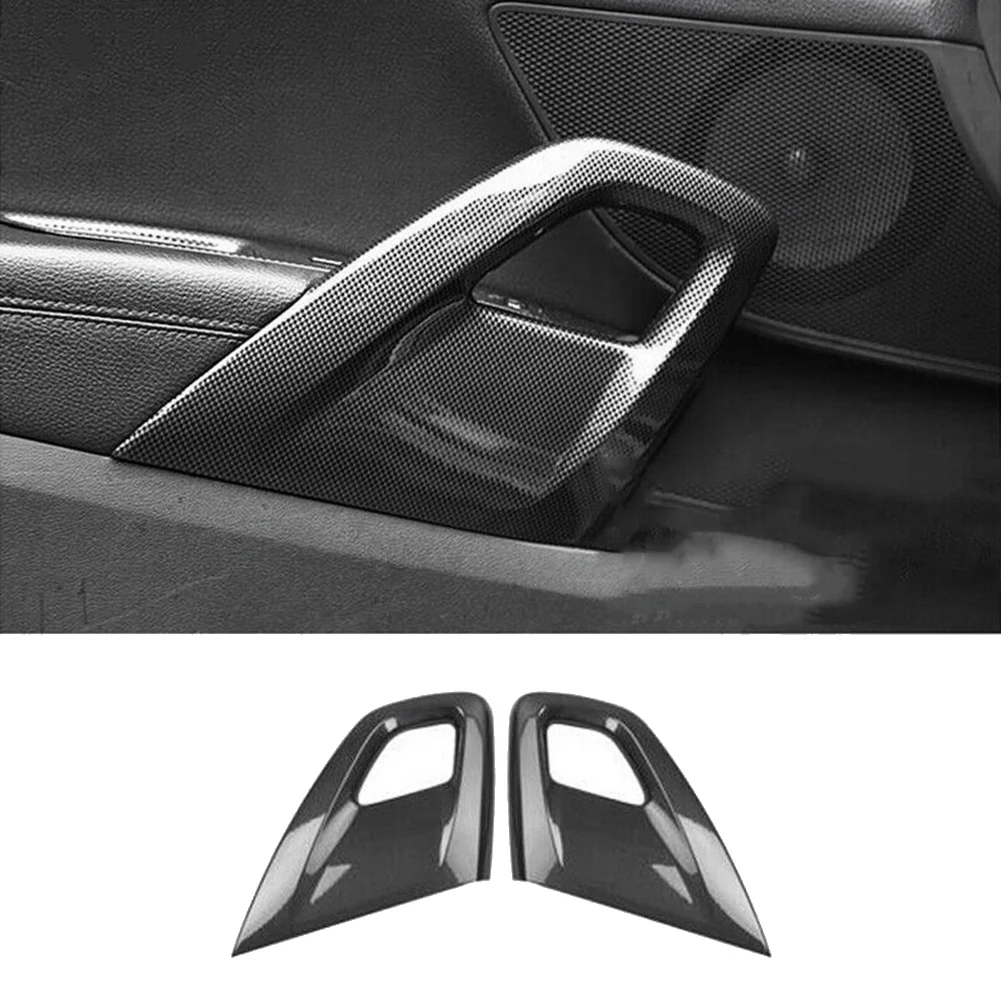 Карбоновое волокно Автомобильная внутренняя дверь Подлокотник Ручка Ручка Защитная крышка Накладка для Hyundai Veloster 2011-2017 Аксессуары - 4